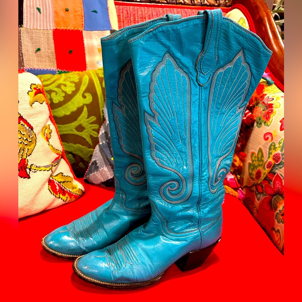 Vintage Teal Hondo Boots